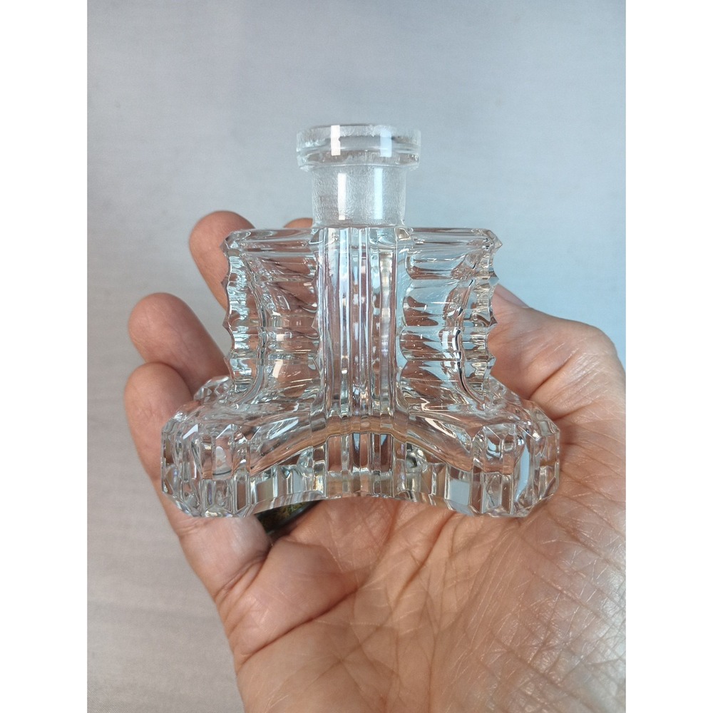 Vintage Hand Made CIO, Czechoslovakian Cut Glass Crystal Perfume Bottle Marked